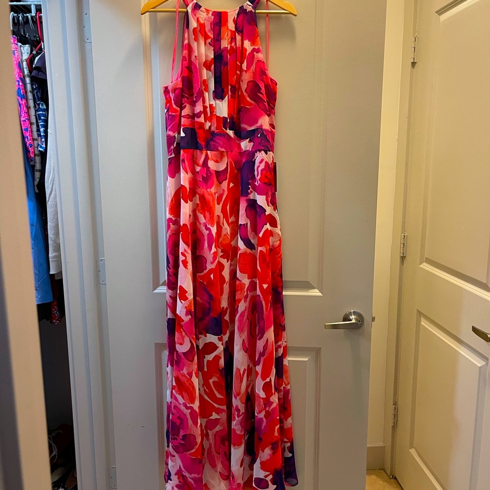 Eliza J floral halter maxi dress